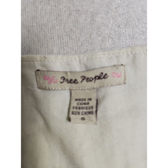 Free People Linen Blend Light Flare Skirt Beige Size 0 Boho Cottage Core - Picture 5 of 6